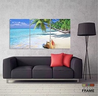 Quadro Decorativo Praia Mar Concha 120x60cm | Tecido Premium com Chassi em MDF - imagem 3