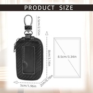 Capa para chave de carro, porta-chaves de couro PU com chaveiro e mosquetão, bolsa de chave de carro para homens e mulheres - imagem 3
