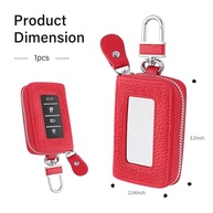 Capa de chaveiro de carro, capa de chaveiro estilo minimalista com chaveiro e mosquetão, suporte de chaveiro inteligente de couro universal - imagem 3