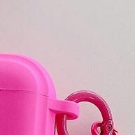 AirPods com Estilo: Capa Rosa Coração e Chaveiro! - imagem 1