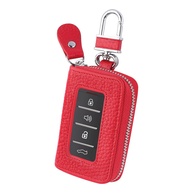 Capa de chaveiro de carro, capa de chaveiro estilo minimalista com chaveiro e mosquetão, suporte de chaveiro inteligente de couro universal - imagem 1