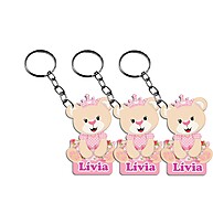 Chaveiro Ursinha Princesa Personalizado para Festas - imagem 1