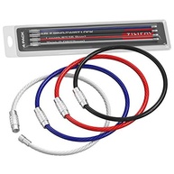 Chaveiros de carro com arame de chave grande Silipac, chaveiros, argolas, resistentes, com cadarço, anéis de mosquetão de aço inoxidável, durável, organizável, Multicor, 4pcs 2mm 6,3" - imagem 3