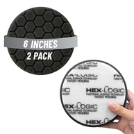 Chemical Guys Almofada de Polimento Hex-Logic 16,5 cm Preta - Pacote com 2 - Ultra Macia para Acabamento Profissional - imagem 1