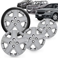 Kit 4 Calotas Aro 15 Prata Grid para Chevrolet Cobalt e Spin (2013-2020) - Design Moderno e Fixação Segura - imagem 1