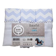 Babete Fralda 3 Peças Baby Deluxe Azul Chevron - Toque Macio e Antialérgico - imagem 3