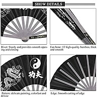 Leque Oriental Grande Dragão: Kung Fu & Tai Chi - imagem 1