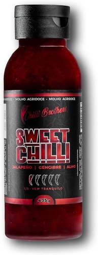 Molho de Pimenta Sweet Chilli Tradicional Artesanal 435g Chilli Brothers 100% Vegano Picante - imagem 1