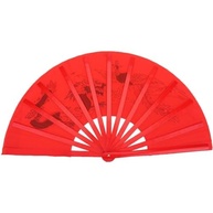 Leque Oriental com Desenho de Dragão e Fênix Kung Fu Dança Tai Chin Chuan - Vermelho - imagem 3