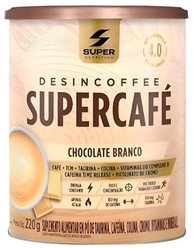 Supernutrition Supercafé Desincha, Chocolate Branco, Suplemento Alimentar em Pó, 220g - imagem 1