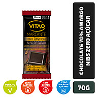 Chocolate 70% Amargo Zero Açúcar: Nibs Crocantes e Intenso Sabor - imagem 1