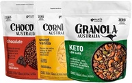 Granola KETO Low Carb Sabor Original,ChocoPops Sabor Chocolate e Corn Flakes Sabor Sweet Vanilla-Kit 3 und-Hart's Natural - imagem 1