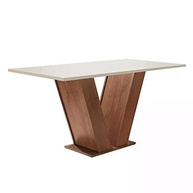 Conjunto Sala de Jantar Espanha Siena Móveis - Mesa 120cm + 4 Cadeiras Estofadas Chocolate - imagem 5