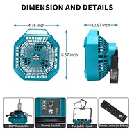 Ventilador Portátil Choerinton 18V com Luz LED e Controle Remoto – Ideal para Acampamento e Uso Externo - imagem 3