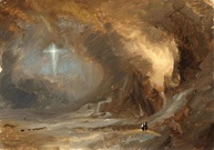 A Visão da Cruz por Frederic Edwin Church - Tela Canvas 75x106cm | Arte Refinada para Decoração - imagem 1