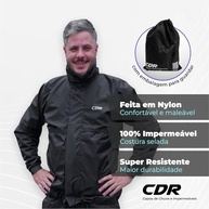 Capa De Chuva Impermeável Moto CDR Nylon 70 Motoqueiro Frio - imagem 4
