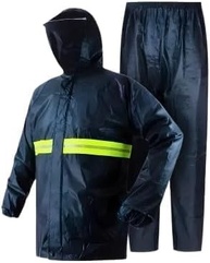 Capa de Chuva Impermeável com Calça Conjunto Capa de Chuva Impermeável com Touca e Viseira Ideal Para Motoqueiros - YODHE - imagem 1