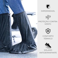 Polaina Capa De Chuva Bota Impermeável Para Sapatos Calçados Resistente Galocha Motociclista - imagem 4