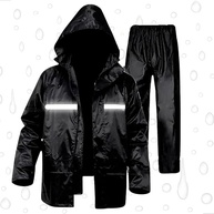 Conjunto de Capa de Chuva Impermeável para Motociclistas e Motoboys em PVC com Faixas Refletivas, Jaqueta com Capuz e Calça, GG, Cor Preta, Proteção Completa contra Chuva e Vento - imagem 5