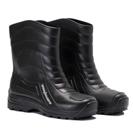 Bota De Pvc Para Chuva Cano Medio Impermeável Preta Pantaneiro Motocilcista Motoqueiro Uso Geral - imagem 1