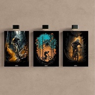 Kit 3 Quadros Decorativos Mountain Bike - Decore Sua Paixão por Ciclismo - imagem 5