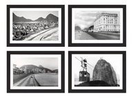 Kit 4 Quadros Rio de Janeiro - Decoração Retrô com Estilo Cidade Antiga - imagem 2