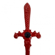 Adaga Cigana com Pedra Preta - Design Exótico em Metal Vermelho, 15 cm - imagem 3