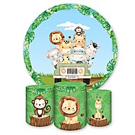 Decoração Safari: Kit Painel + Capas de Cilindro - imagem 3