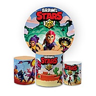 Decoração Brawl Star: Kit Painel + Cilindros - imagem 1