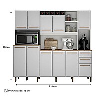 Armário de Cozinha Petra: Branco e Cinamomo - imagem 2