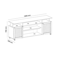 Rack para TV Ipanema até 75" com 2 Portas e Rodízios - Cinamomo/Off White - imagem 3