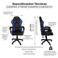 Cadeira Gamer Xtreme Cinesis Reclinável com Ajuste de Altura - Conforto Total para Jogadores - imagem 4