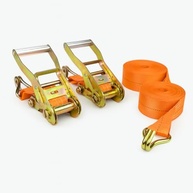 Kit 2x Cinta Amarração Carga 1,5 Toneladas com Catraca Metálica Reforçada Laranja - imagem 2