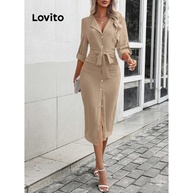 Vestido Lovito: Casual, Liso e com Cinto - imagem 2
