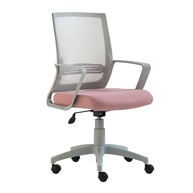 Cadeira de Escritório Giratória Stay Roal Cinza com Encosto em Tela e Assento Rosa - Conforto e Estilo para seu Home Office - imagem 1