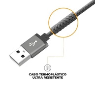 Cabo Gshield Symetric: Carregamento Rápido e Durabilidade Reforçada (USB-A para Tipo C, 1.5m, Cinza) - imagem 5
