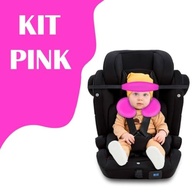 Kit Almofada de Pescoço e Faixa de Apoio para Bebê em Cadeirinha de Carro - Conforto e Segurança Cinza - imagem 4