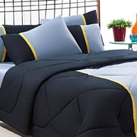 Jogo de Cama King Aconchego: 6 Peças Preto e Cinza - imagem 2