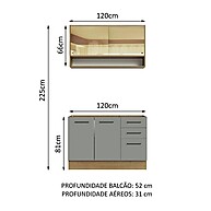 Cozinha Compacta 120cm Agata Madesa: Rustic e Cinza - imagem 2