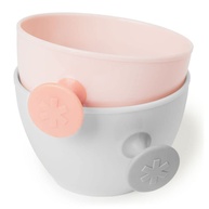 Kit Bowls Easy-Grab Skip Hop Cinza e Coral - Tigelas Ergonômicas com Alça para Bebês - imagem 4