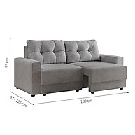 Sofá 3 Lugares Retrátil Lubeck: Conforto em Linho Cinza - imagem 2