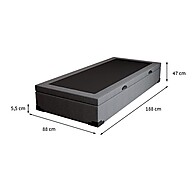 Base para Cama Box Solteiro com Baú Guldi Martin Cinza - imagem 2