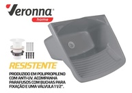 Tanque Plástico para Lavanderia 24L com Sifão e Válvula - Veronna Cinza Claro - imagem 4