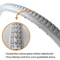 Par Pneu Maciço Cinza Aro 24x1 3/8 Anti Furo para Cadeira de Rodas - Conforto e Durabilidade - imagem 5