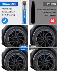 Tinta de Retoque para Jantes Tesla Cinza Anônima - Reparo Profissional de Arranhões e Lascas - imagem 3