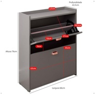 Sapateira 2 Gavetas Basculantes Cinza Pérola - Organize seu Espaço com Estilo - imagem 3