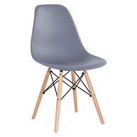 Cadeira Charles Eames Eiffel DSW - Loft7 - Assento em Polipropileno, Pés de Madeira Clara, Cinza Escuro - imagem 2