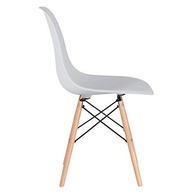Cadeira Charles Eames Eiffel DSW - Loft7 - Assento em Polipropileno com Pés de Madeira Clara - Cinza Claro - imagem 4