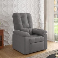 Poltrona do Papai Reclinável Estoril Cinza - Conforto Premium em Suede Veludo - imagem 3