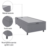 Cama Box Baú Solteiro 0,79m Prince Cinza - imagem 2